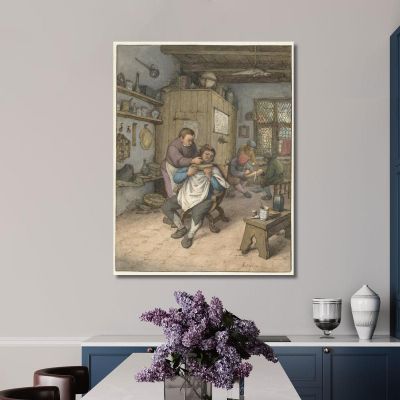 Una Bottega Da Barbiere Adriaen van Ostade avo2 quadro stampa su tela