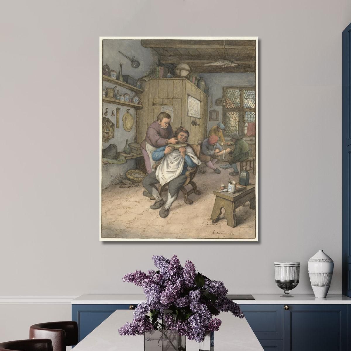Una Bottega Da Barbiere Adriaen van Ostade avo2 quadro stampa su tela