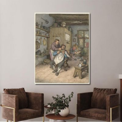 Una Bottega Da Barbiere Adriaen van Ostade avo2 quadro stampa su tela