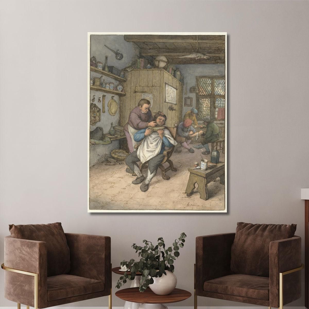 Una Bottega Da Barbiere Adriaen van Ostade avo2 quadro stampa su tela