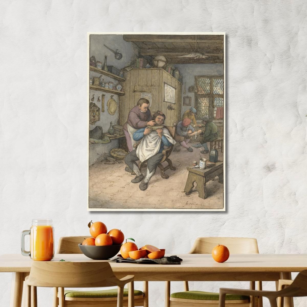 Una Bottega Da Barbiere Adriaen van Ostade avo2 quadro stampa su tela