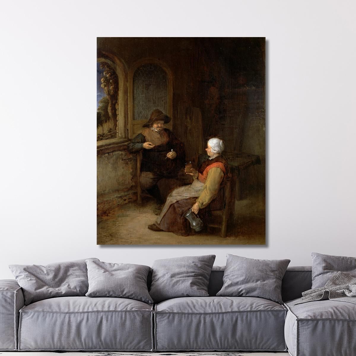 Interno Di Un Cottage Adriaen van Ostade avo26 quadro stampa su tela