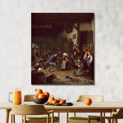 Festaioli In Una Locanda Adriaen van Ostade avo32 quadro stampa su tela