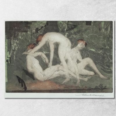 Contro Il Verde Arthur Bowen Davies abd4 quadro stampa su tela