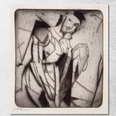 Figura Nel Vetro Arthur Bowen Davies abd25 quadro stampa su tela