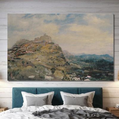 Ville Colline Italienne​ Arthur Bowen Davies, abd33 tableau impression sur toile