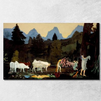 Valli E Picchi Pastorali Arthur Bowen Davies abd42 quadro stampa su tela
