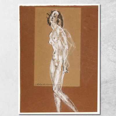 Nudo Femminile In Piedi Arthur Bowen Davies abd49 quadro stampa su tela