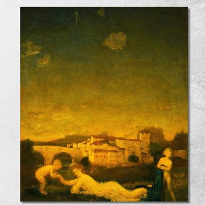 Viola Obbligato Arthur Bowen Davies abd64 quadro stampa su tela