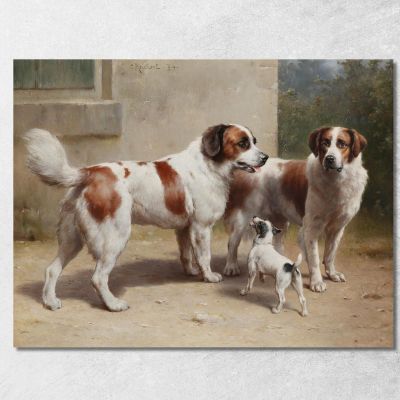 Tre Cani Carl Reichert crc21 quadro stampa su tela