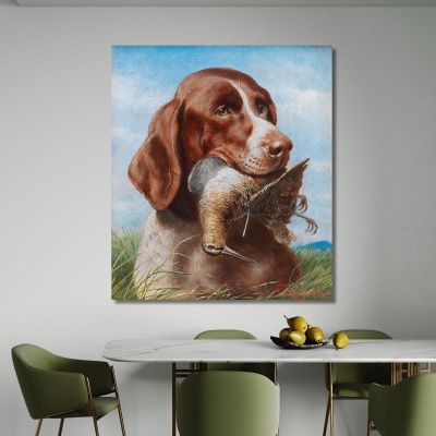 Gundog With Snipe Carl Reichert, crc29 canvas print