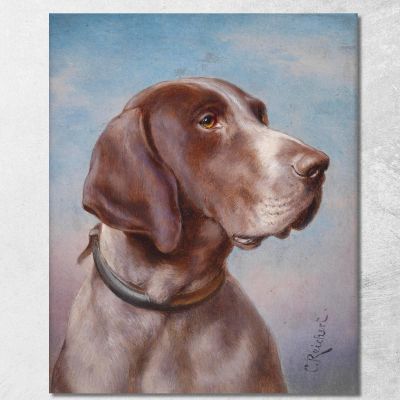 Ritratto Di Un Cane Carl Reichert crc31 quadro stampa su tela