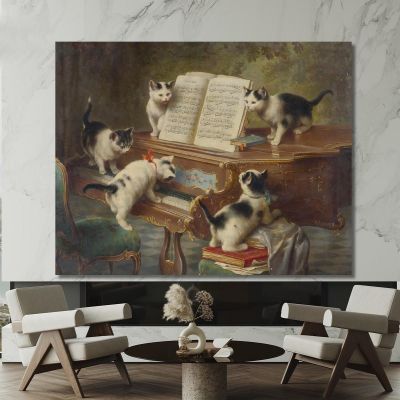 El Recital De Los Gatitos Carl Reichert, crc52 cuadro en lienzo