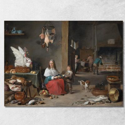 Interno Di Cucina David Teniers The Younger dty49 quadro stampa su tela
