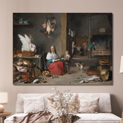 Kücheninterieur David Teniers The Younger, dty49 drucken auf leinwand