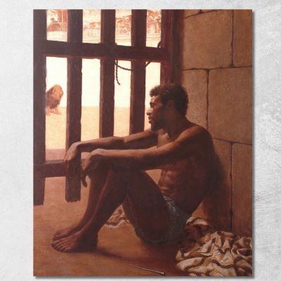 Un Gladiatore In Pensiero Edmund Blair Leighton ebl2 quadro stampa su tela