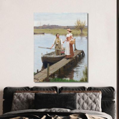 An Apple For The Boatman Edmund Blair Leighton, ebl5 canvas print