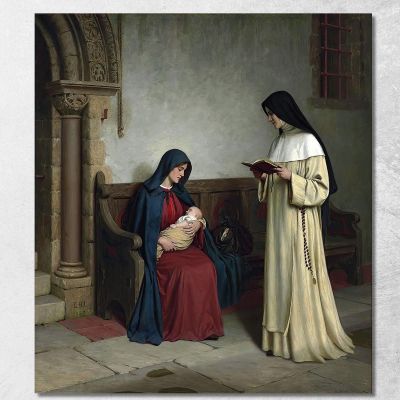 Libri E Arte Materna Edmund Blair Leighton ebl6 quadro stampa su tela