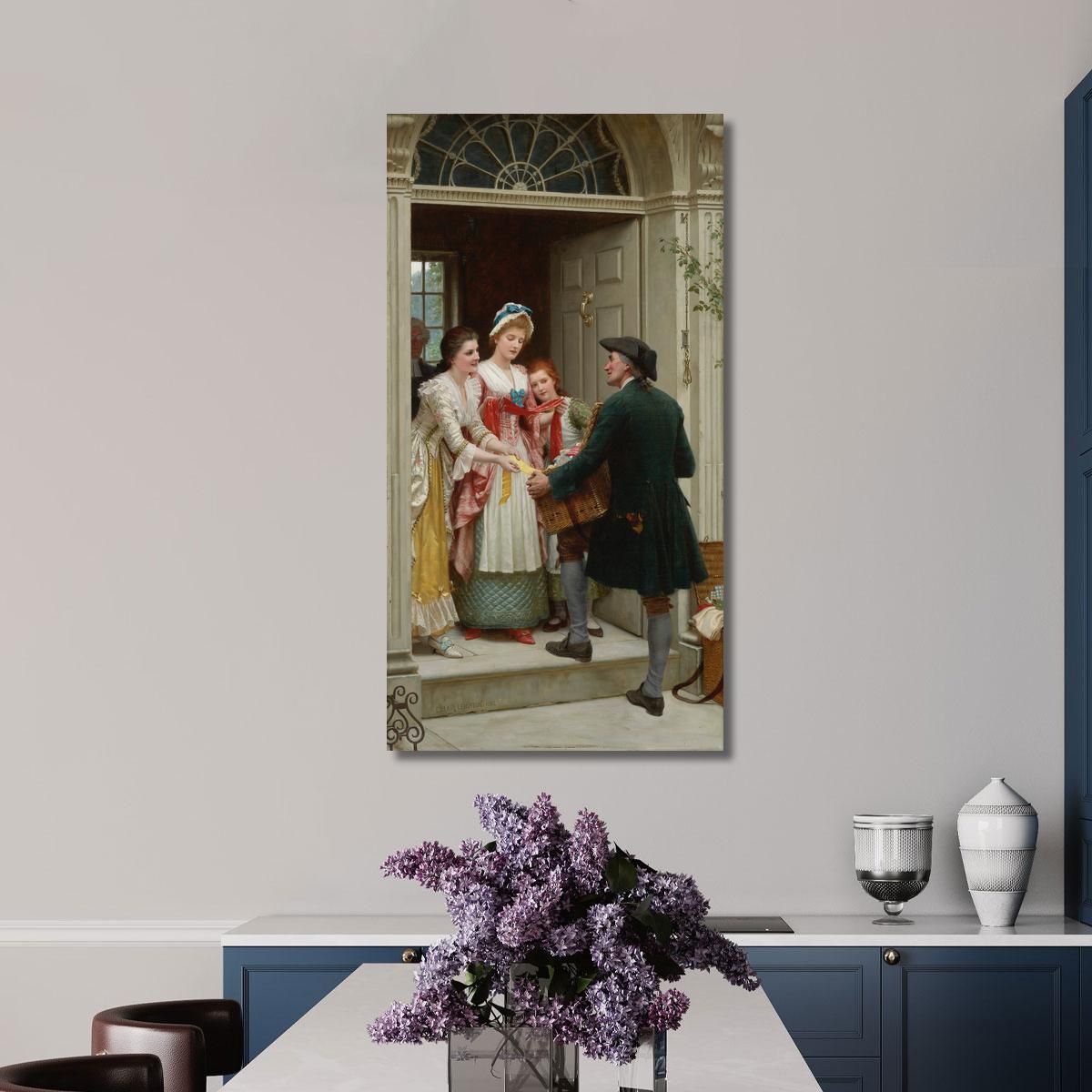 Nastri E Merletti Per Volti Molto Graziosi Edmund Blair Leighton ebl18 quadro stampa su tela