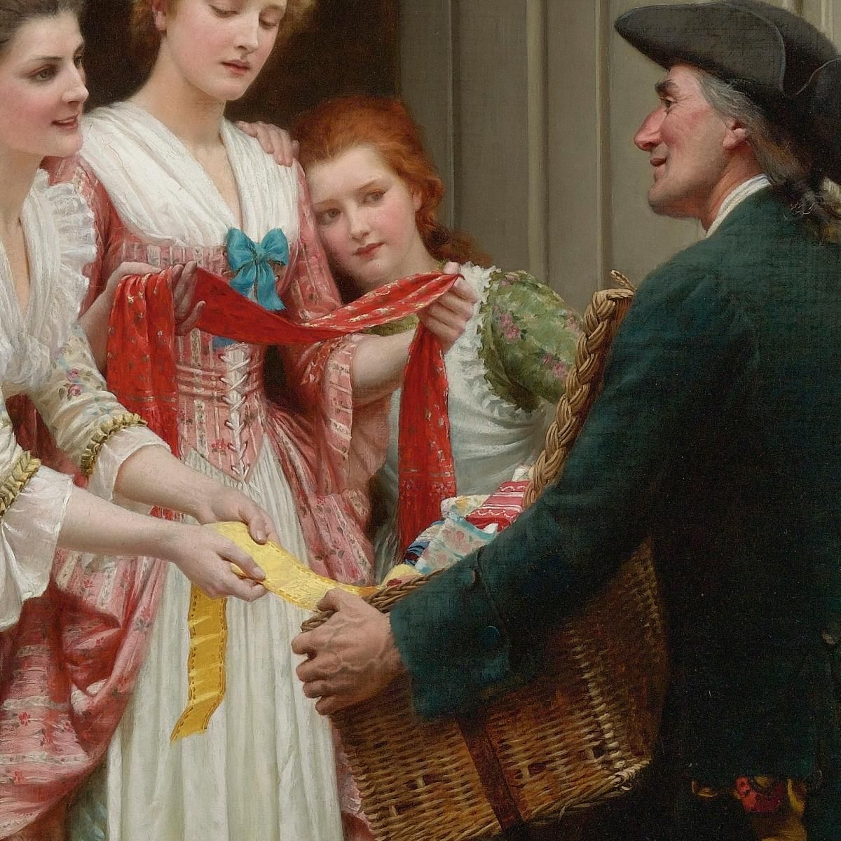 Nastri E Merletti Per Volti Molto Graziosi Edmund Blair Leighton ebl18 quadro stampa su tela