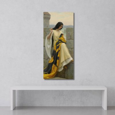 Stitching The Standard Edmund Blair Leighton, ebl19 canvas print