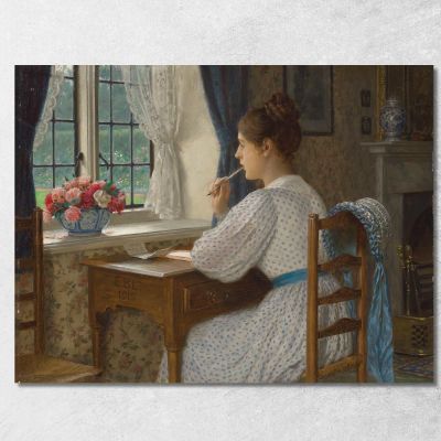 Pensieri Vaganti Edmund Blair Leighton ebl20 quadro stampa su tela