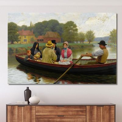 Le Bac Edmund Blair Leighton, ebl24 tableau impression sur toile