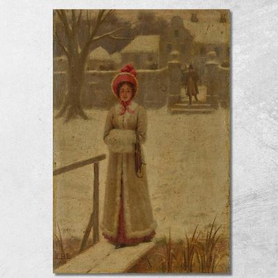 La Passeggiata Invernale Edmund Blair Leighton ebl28 quadro stampa su tela