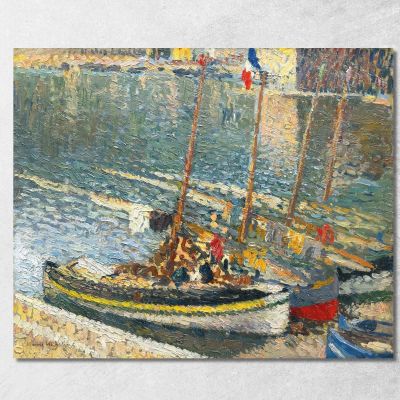 Barche A Collioure Il 14 Luglio Henri Martin hmt4 quadro stampa su tela
