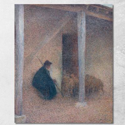 Pastore Che Rientra Con Le Sue Pecore Henri Martin hmt10 quadro stampa su tela