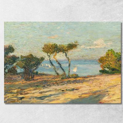 Bordo Di Mare Con Pini Henri Martin hmt11 quadro stampa su tela