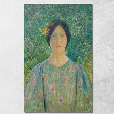 Giovane Donna Con L'Abito Fiorito Henri Martin hmt31 quadro stampa su tela