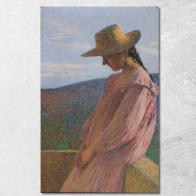 Giovane Ragazza Seduta Henri Martin hmt32 quadro stampa su tela