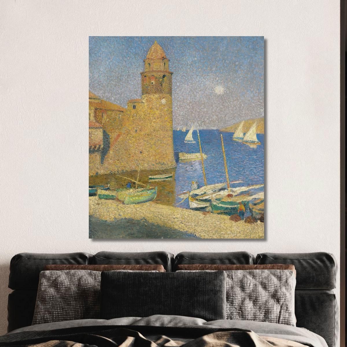 La Torre Di Collioure Al Chiaro Di Luna Henri Martin hmt38 quadro stampa su tela
