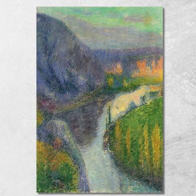 La Valle Del Lot Vicino A Saint-Cirq-Lapopie Henri Martin hmt39 quadro stampa su tela