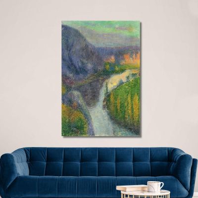 El Valle Del Lot Cerca De Saint-Cirq-Lapopie Henri Martin, hmt39 cuadro en lienzo