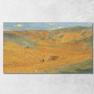 Contadino In Fondo A Una Valle Henri Martin hmt46 quadro stampa su tela