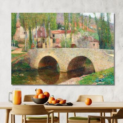 El Puente En Labastide-Du-Vert Henri Martin, hmt51 cuadro en lienzo