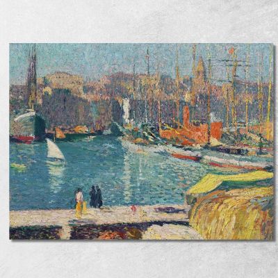 Il Vecchio Porto Di Marsiglia Henri Martin hmt53 quadro stampa su tela
