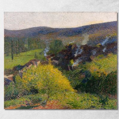 I Casolari Alla Sera Henri Martin hmt54 quadro stampa su tela