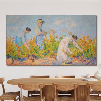 Die Weinleserinnen Henri Martin, hmt57 drucken auf leinwand