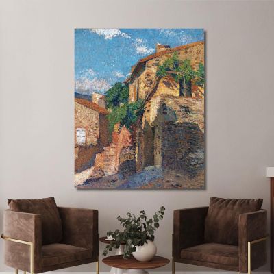 Casas En Collioure Henri Martin, hmt66 cuadro en lienzo