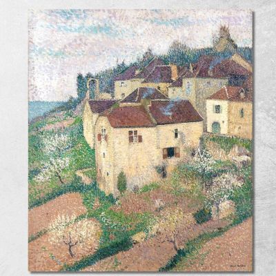 Case A Saint-Cirq-Lapopie Henri Martin hmt67 quadro stampa su tela