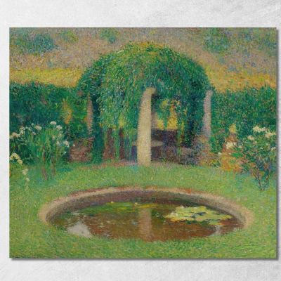 Piccolo Bacino Vicino Al Pergolato Sud Di Marquayrol - Giardino Dell'Artista Henri Martin hmt69 quadro stampa su tela