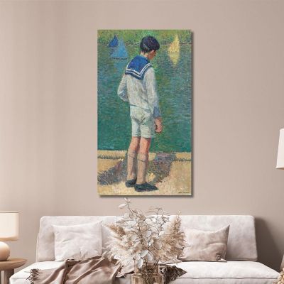 Bambino Piccolo Al Bordo Del Bacino Del Giardino Del Lussemburgo A Parigi Henri Martin hmt70 quadro stampa su tela