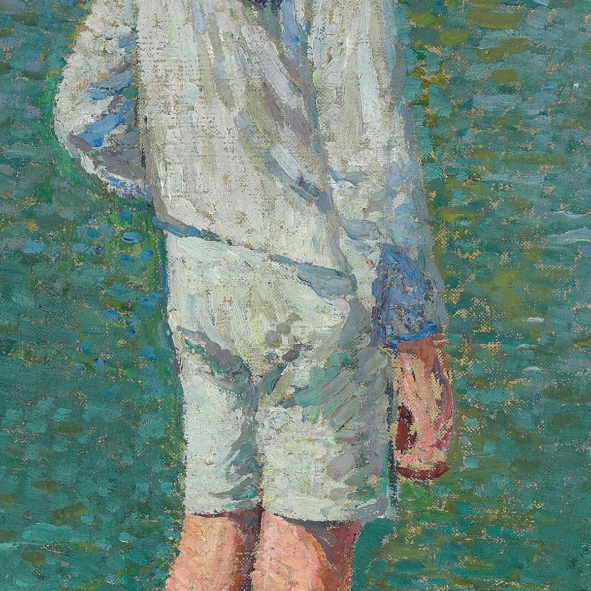 Bambino Piccolo Al Bordo Del Bacino Del Giardino Del Lussemburgo A Parigi Henri Martin hmt70 quadro stampa su tela