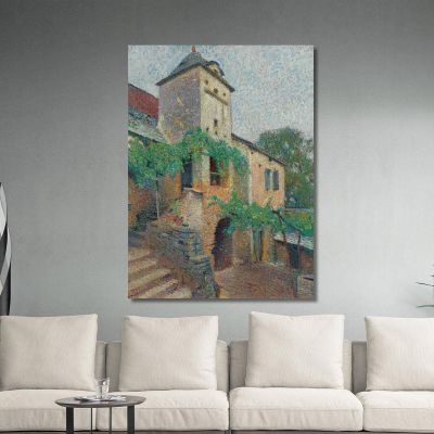 Veduta Di Una Fattoria Con Un Colombario Henri Martin hmt87 quadro stampa su tela