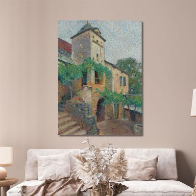 Veduta Di Una Fattoria Con Un Colombario Henri Martin hmt87 quadro stampa su tela
