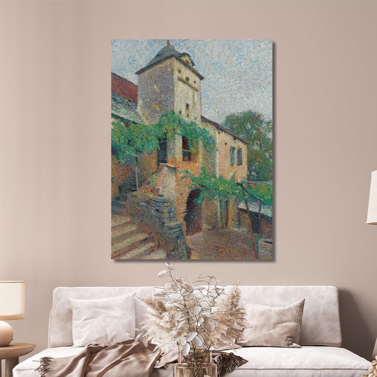 Veduta Di Una Fattoria Con Un Colombario Henri Martin hmt87 quadro stampa su tela