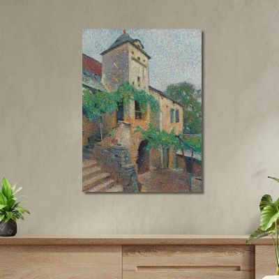 Veduta Di Una Fattoria Con Un Colombario Henri Martin hmt87 quadro stampa su tela